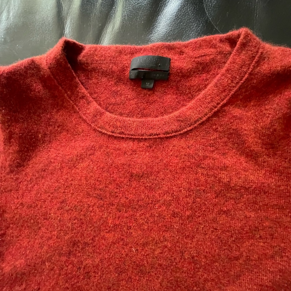 J. Crew 100% Italian Cashmere Burnt Orange Long Sleeve Tee M - Picture 2 of 11